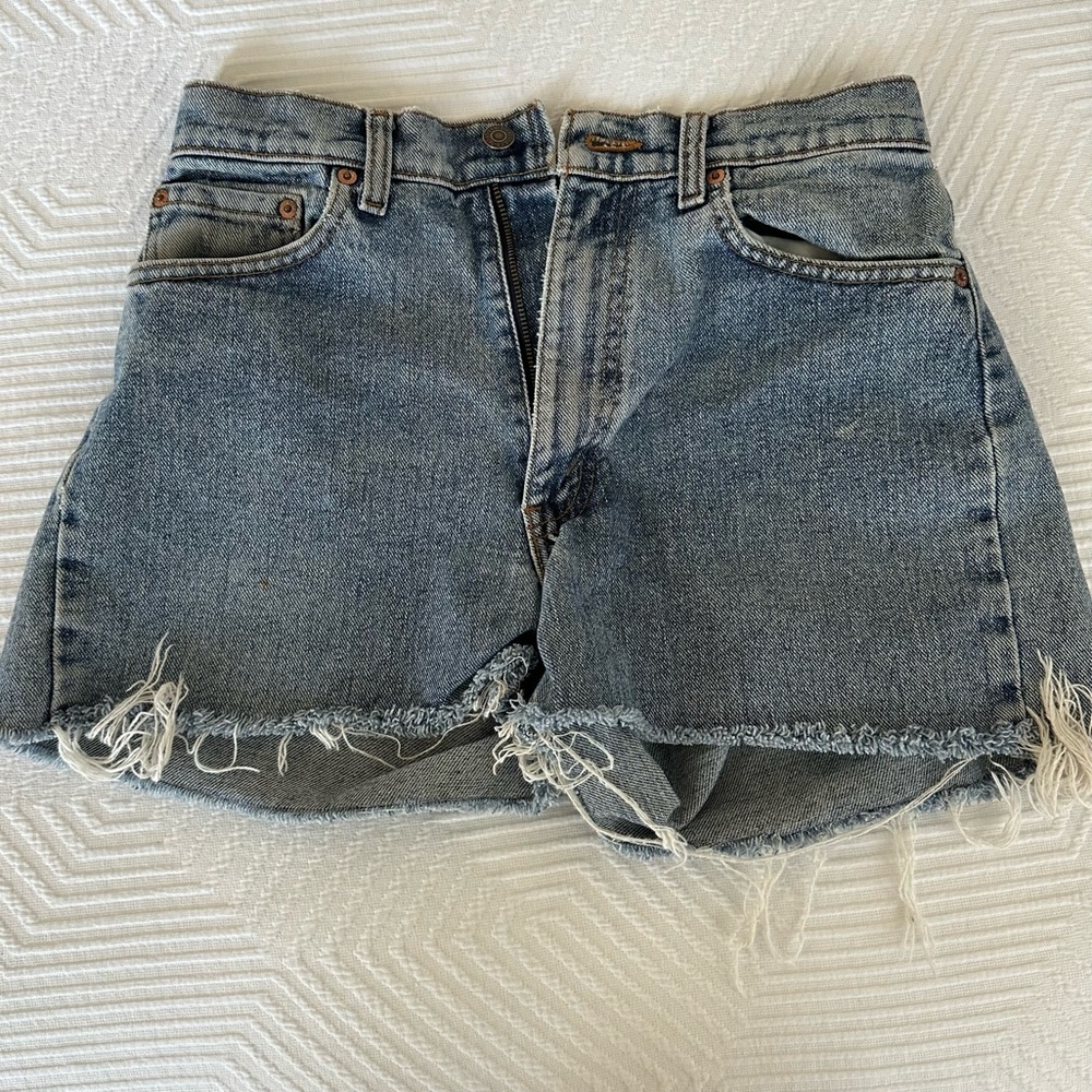 Levi Vintage Denim Shorts with red tag